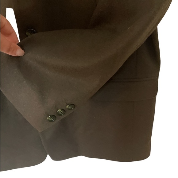 Deadstock Vintage New Giorgio Sappini Wool Cashmere Dark Green Sports Coat 44R - Picture 2 of 6